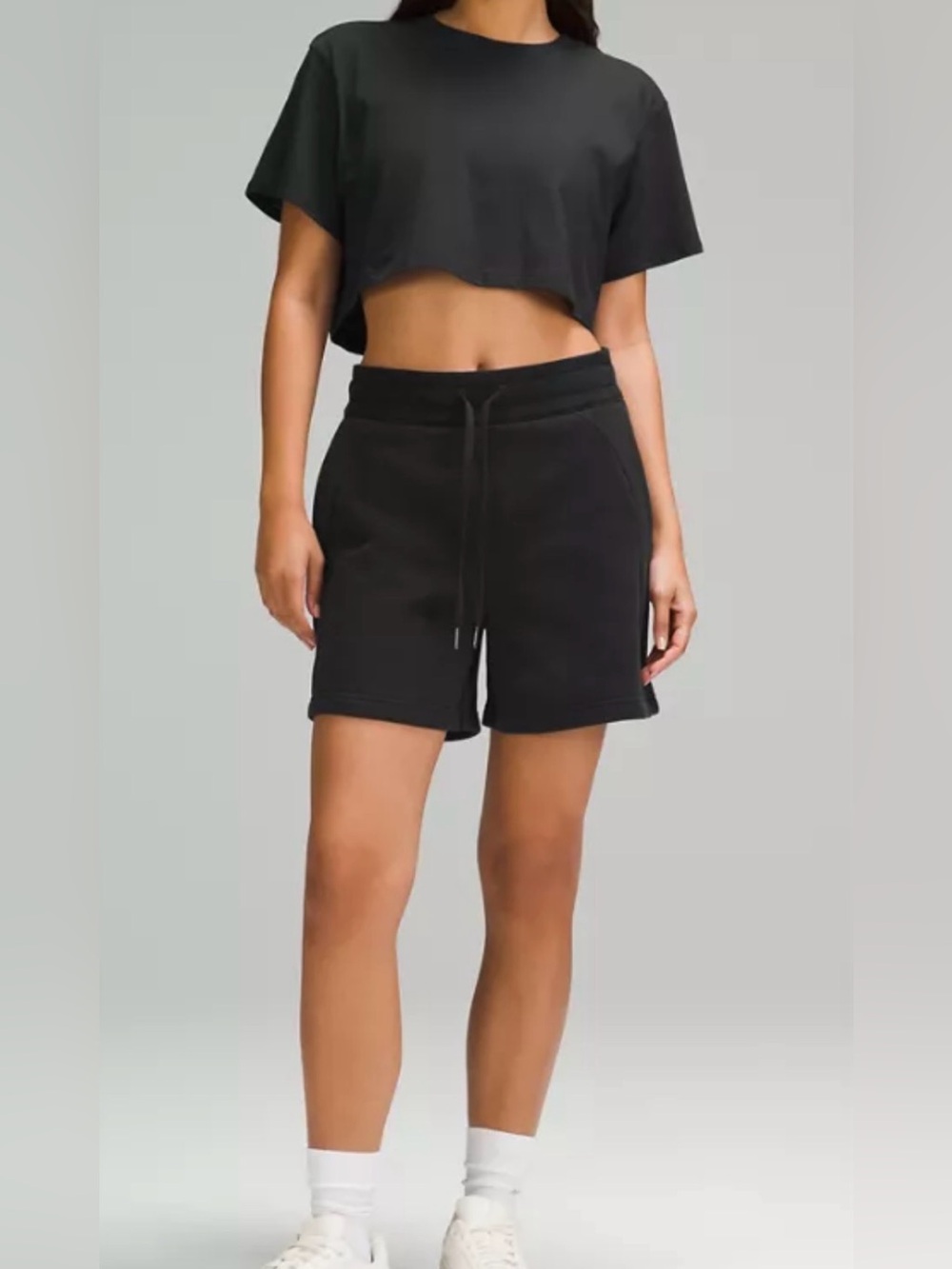 Lululemon Women 4 Black All Yours Cropped T-Shirt Athletic Activewear Athleisure - Picture 13 of 14